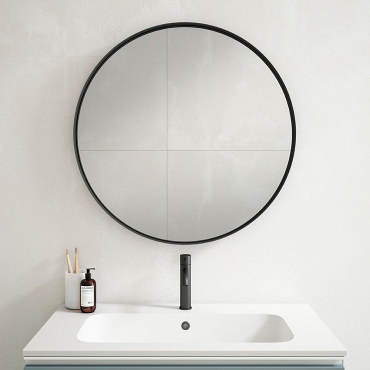 Spegel Luna 70 cm Svart-0